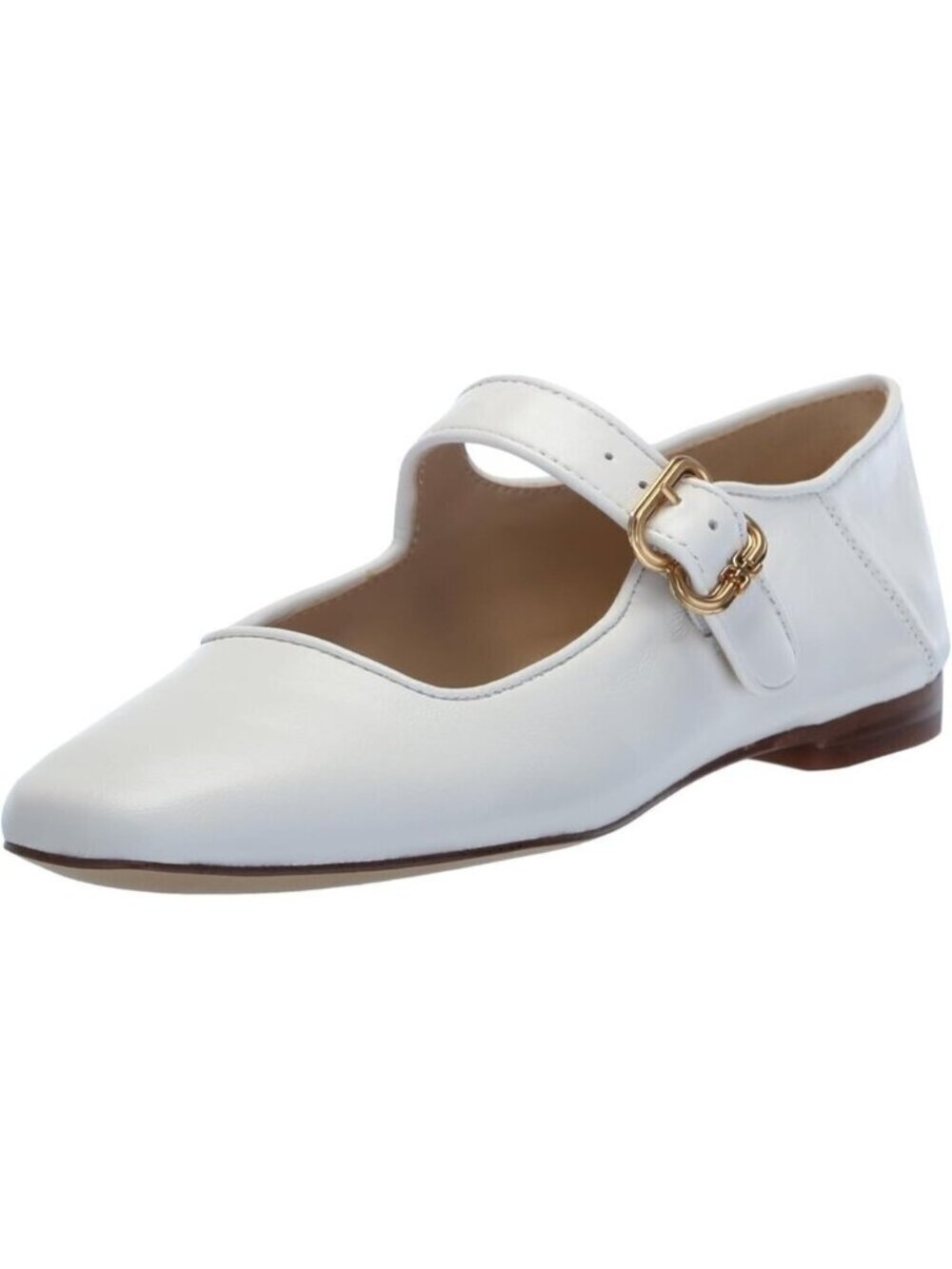 Sam Edelman Womens Bright White Leather Closed Pointed Toe Mary Jane Flat Shoes